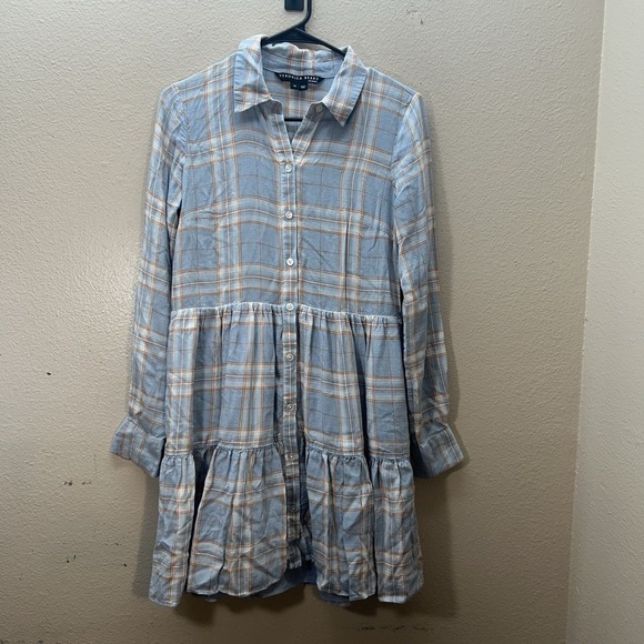 Veronica Beard Dresses & Skirts - VERONICA BEARD Jeans Fall Plaid Mini Long Sleeve Shirt Dress Fit & Flare‎ SZ XS